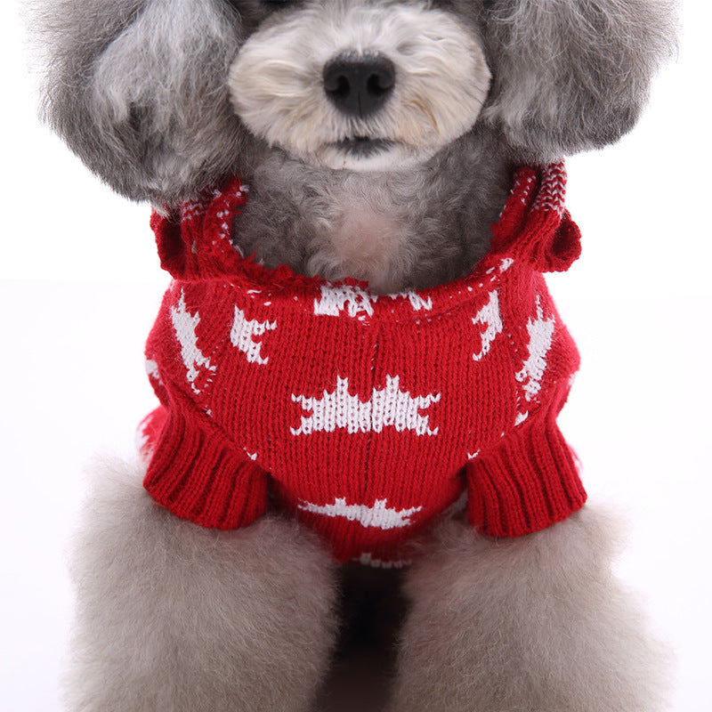 2023年新作入荷 ペット服 犬 服 Tシャツ ドッグウェア犬服クリスマス衣雪花セーターハロウィンペット服セーターヘラジカ衣犬セーター