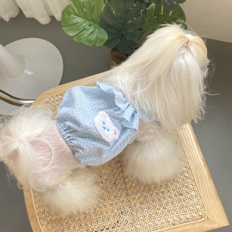 新品 大人気 ペット 服 安い 犬春 夏 フリル チェック キャミソール かわいい 可愛い ハイブランド 猫 ドッグ ウェア