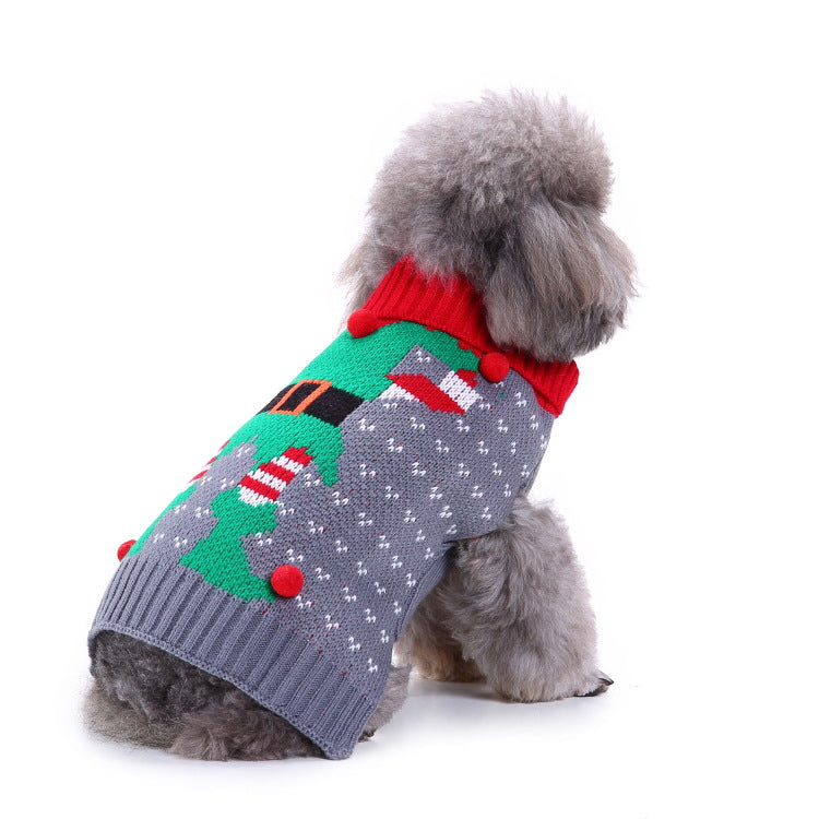 2023年新作入荷 ペット服 犬 服 Tシャツ ドッグウェアペットの服セーターハイネック犬の服セータークリスマス雪花の犬のセーター秋冬