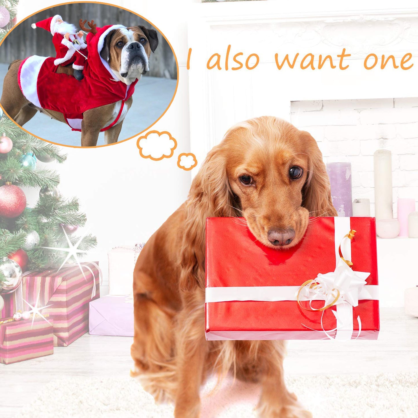 ペット犬クリスマス衣装サンタ乗馬スーツクリスマスペット服鹿乗馬スーツペットクリスマス用品