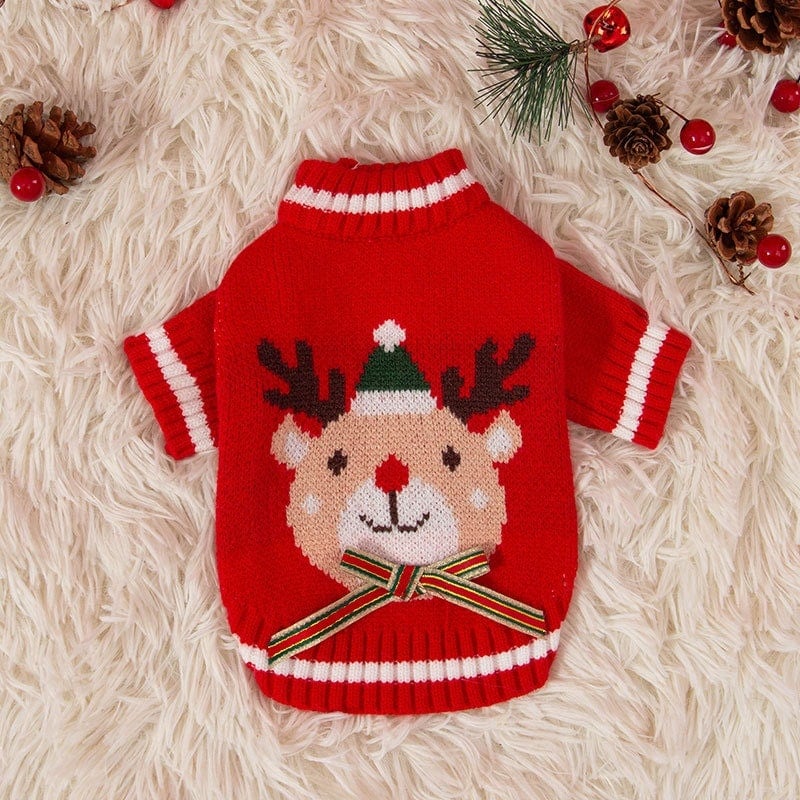 本日の限定商品秋と冬犬エルククリスマスお祝いセーター小型および中型犬猫ペット服新年服 ペット服