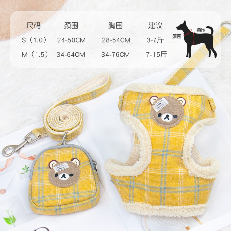 ハーネス 小型犬 ハーネスリードセット 中型犬 おしゃれ シンプル ペット用品 簡単装着 2点セット お出かけ 軽量 リーシュ 猫用 犬 胴輪 犬用ハーネス 犬用 134 リード ペットハーネス ネコ