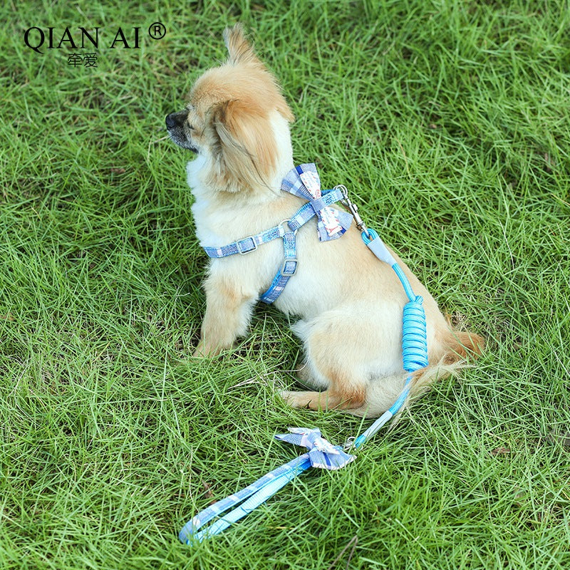 ペットハーネス シンプル お散歩 犬 小型犬 ハーネスリードセット 猫用 中型犬 簡単装着 お出かけ 161 ハーネス 犬用ハーネス リーシュ 胴輪 ペット用品 軽量 おしゃれ リード ネコ用ハーネス