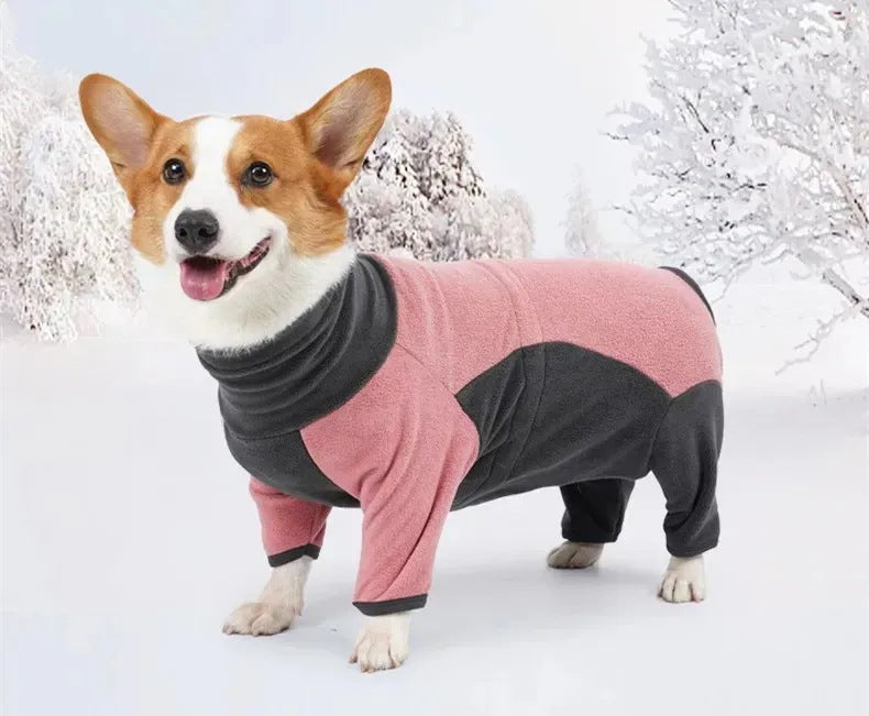 可愛い 極フリーススウェットシャツ 暖かい綿のパーカー 4本足のスウェットシャツ 伸縮性のある服 犬の服 ホームウェア 冬