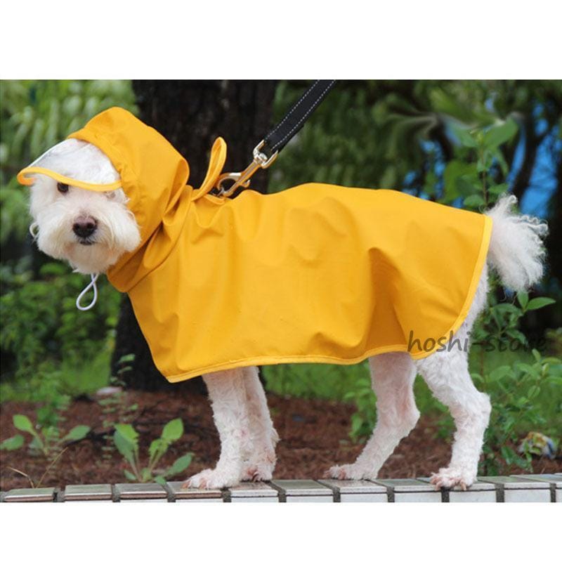 犬用レインコート 犬レインコート ポンチョ型 ドッグウェア 犬カッパ 雨具 雨対策 散歩 お出かけ 腹当て 透明フード付き 小型犬 中型犬 大型犬