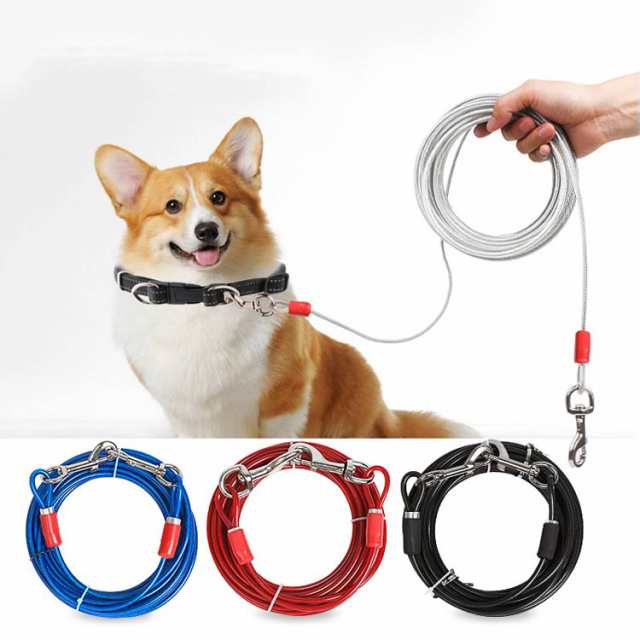 【早い者勝ちタイムセール】切れないリード ステンレス 大型犬 チューブ 犬用リード 錆びにくく リード 中型犬 犬の散歩 ワイヤー入り 切れないリード ワイヤーリード ドッグリード ロングリード 3M