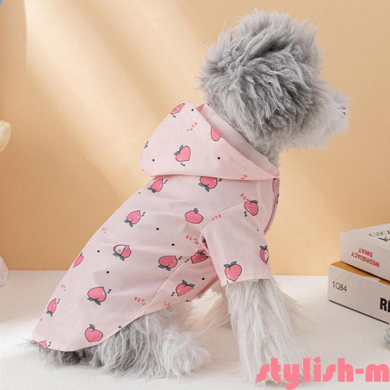 犬服 犬レインコート 犬カッパ 着せやすい 前開き 中型犬小型犬 4タイプ リード穴あり マジックテープ