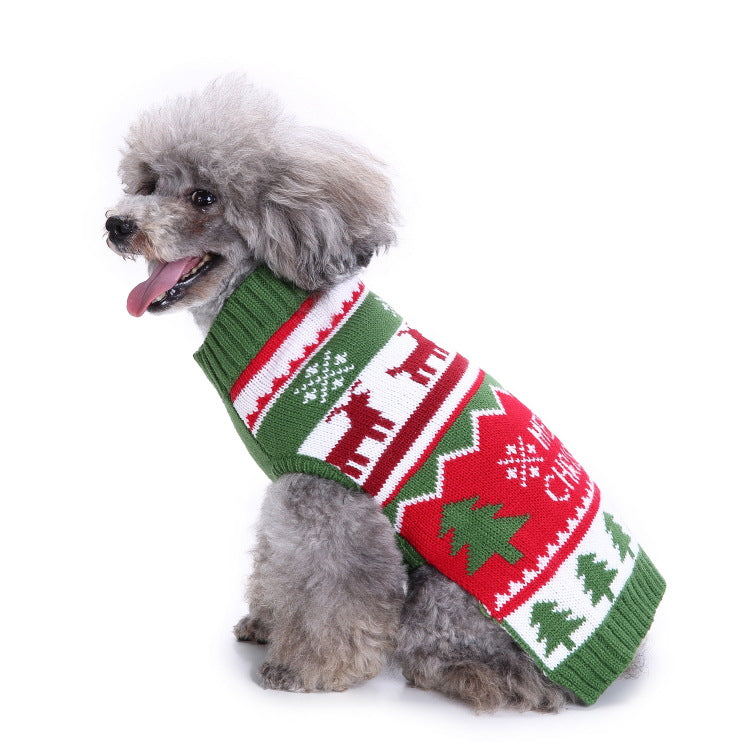 2023年新作入荷 ペット服 犬 服 Tシャツ ドッグウェアペットの服セーターハイネック犬の服セータークリスマス雪花の犬のセーター秋冬