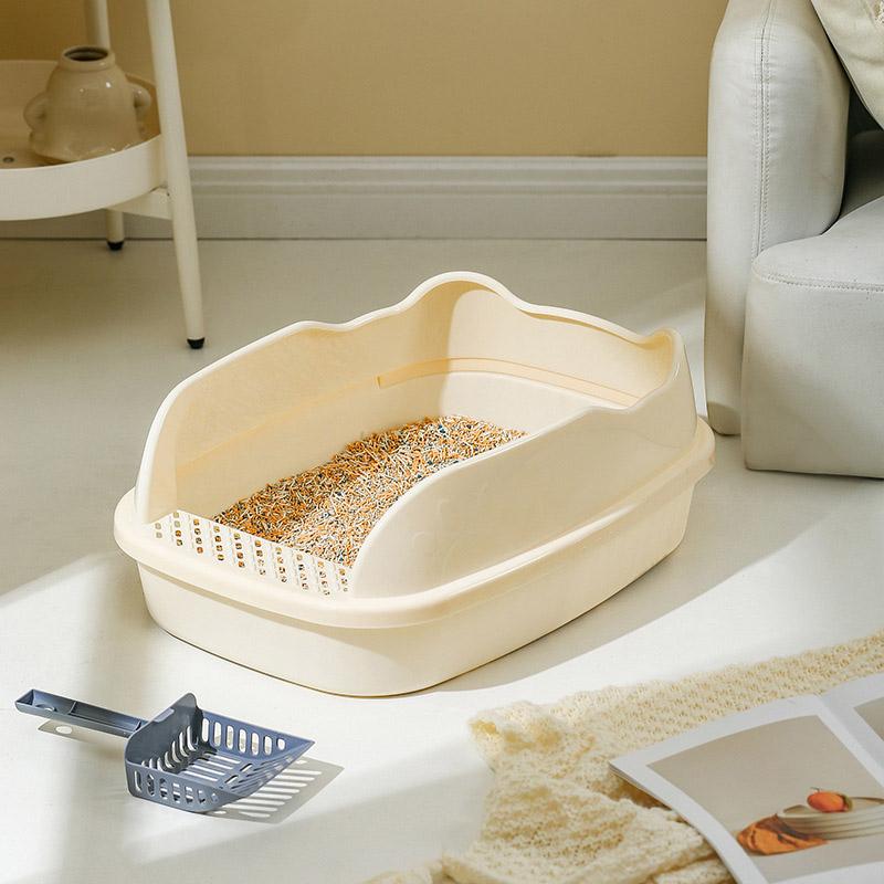 キャットトイレ 大容量 ペットトイレ 開放式 Lサイズ 高め 大型 ネコ スコップ付き 深め ねこトイレトイレ 猫 大きめ 猫トイレ ねこ ネコトイレ