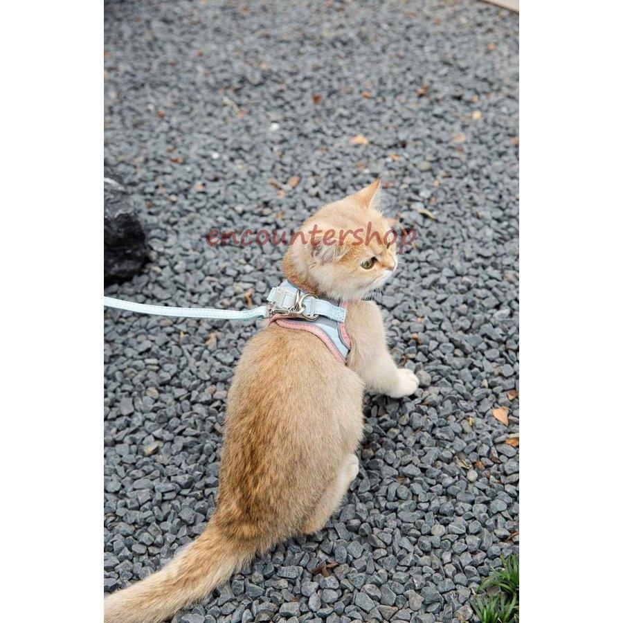 【輸送費無料】ハーネス 猫 猫用 リード ウェアハーネス 胴輪 ねこ マジックテープ ペット リード付き キャット