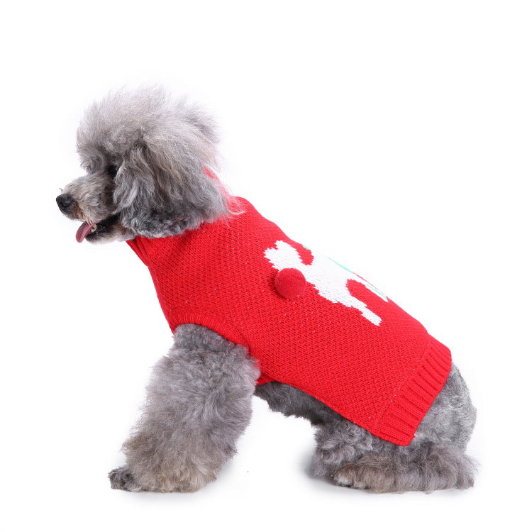 2023年新作入荷 ペット服 犬 服 Tシャツ ドッグウェアペットの服セーターハイネック犬の服セータークリスマス雪花の犬のセーター秋冬