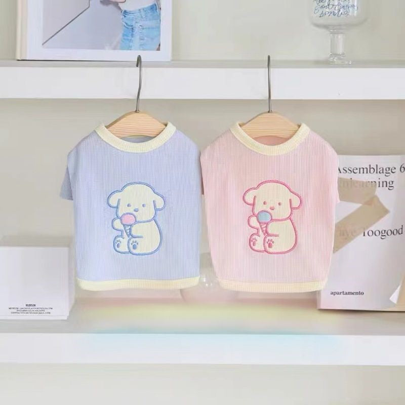 ペット服 猫 犬服 刺繍 ワッフル 春 秋 夏 ボトム ファイター プードル ビションフリーゼ犬 服 犬 犬の服 犬 洋服 犬の服夏 犬洋服