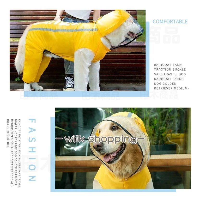 中型犬 大型犬用レインウェア 犬用のレインコート ペットレインコート 雨具ウェア ドッグウェア レイングッズ 雨カッパ レインウエア 防風防水 防雪防塵 ペット