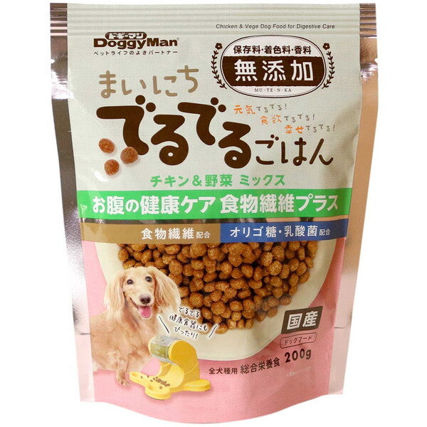 <a href="https://www.qoo10.jp/gmkt.inc/Search/brand.aspx?brandno=25753" target="_blank" class="title_brand" id="btn_brand" title="ドギーマン">ドギーマン</a>まいにちでるでるごはん お腹の健康ケア 食物繊維プラス 200g