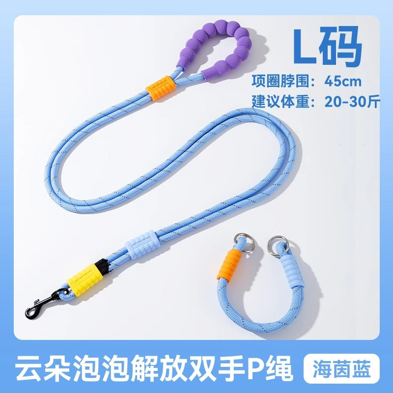 犬 リード ハーネス 紐 散歩紐 犬用デニムハーネス&リード けん引ロープ ペット用品 s03