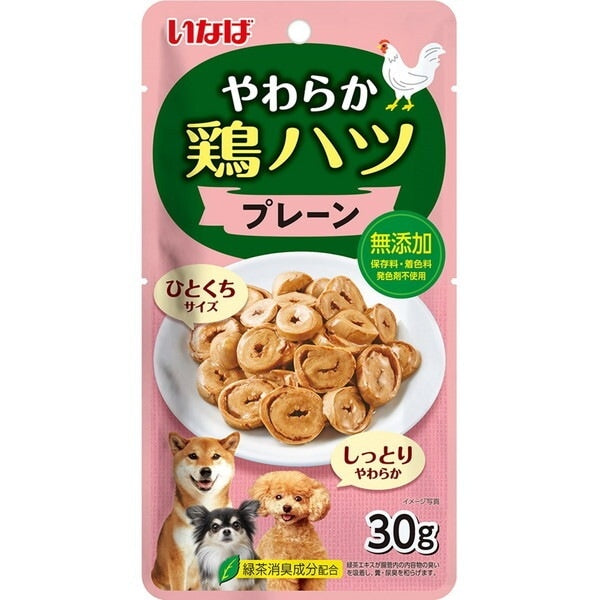 <a href="https://www.qoo10.jp/gmkt.inc/Search/brand.aspx?brandno=77771" target="_blank" class="title_brand" id="btn_brand" title="いなばペットフード">いなばペットフード</a>やわらか鶏ハツ プレーン 30g