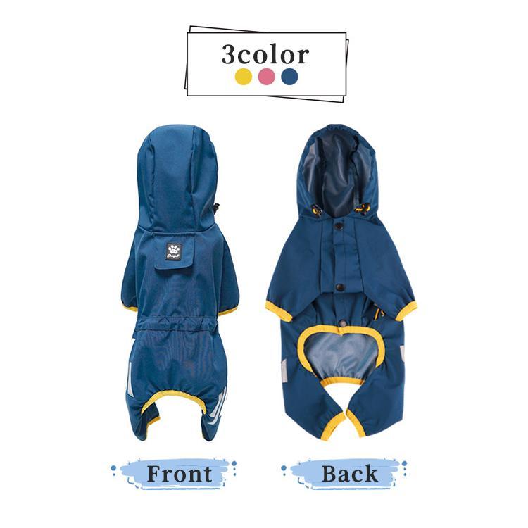 犬用 レインコート レインパーカー 犬 四季通用 帽子付き ペット服 ドッグウェア 可愛い 通気 軽量 ペット用品 着脱簡単 4本足 雨具 小型犬 中型犬 おしゃれ