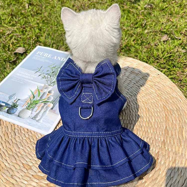 インスタ映え ハーネス 犬 胴輪 小型犬 中型犬 犬服 猫用 犬 抜けない デニムハーネス ワンピース おしゃれ かわいい ウェアハーネス 春 夏 負担が少ない 迷子防止 女の子 男の子 かわいい X