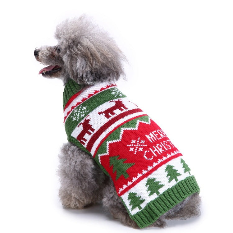 2023年新作入荷 ペット服 犬 服 Tシャツ ドッグウェアペットの服セーターハイネック犬の服セータークリスマス雪花の犬のセーター秋冬