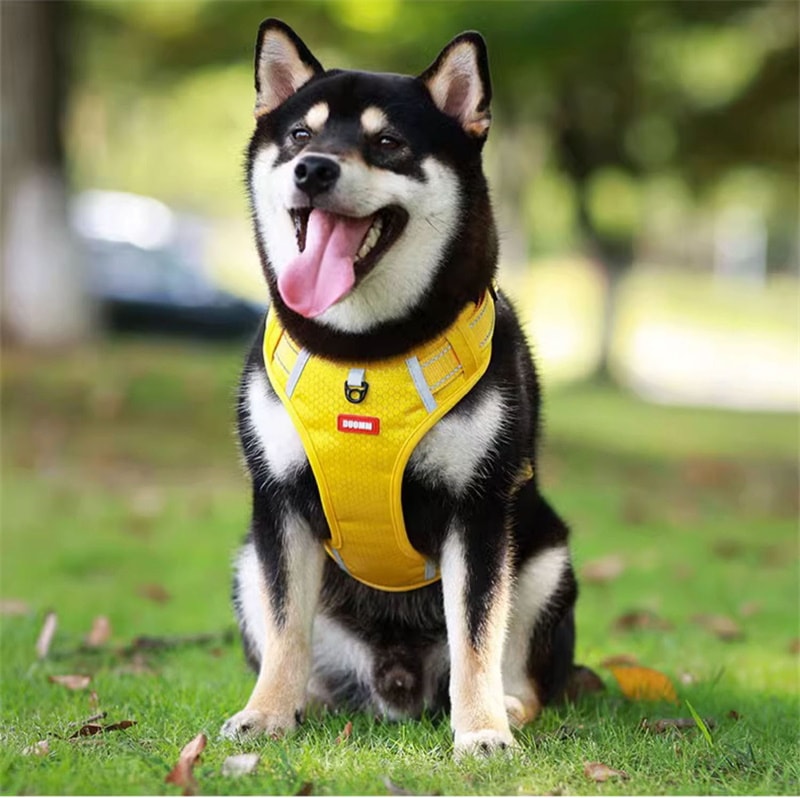 犬ハーネス 犬用 ハーネス 犬用胴輪 反射材料付き 装着簡単 喉にやさしい 小型犬 大型犬 散歩/訓練/お出掛 ペット はーねす 安全 抜けない 軽量 調節可能