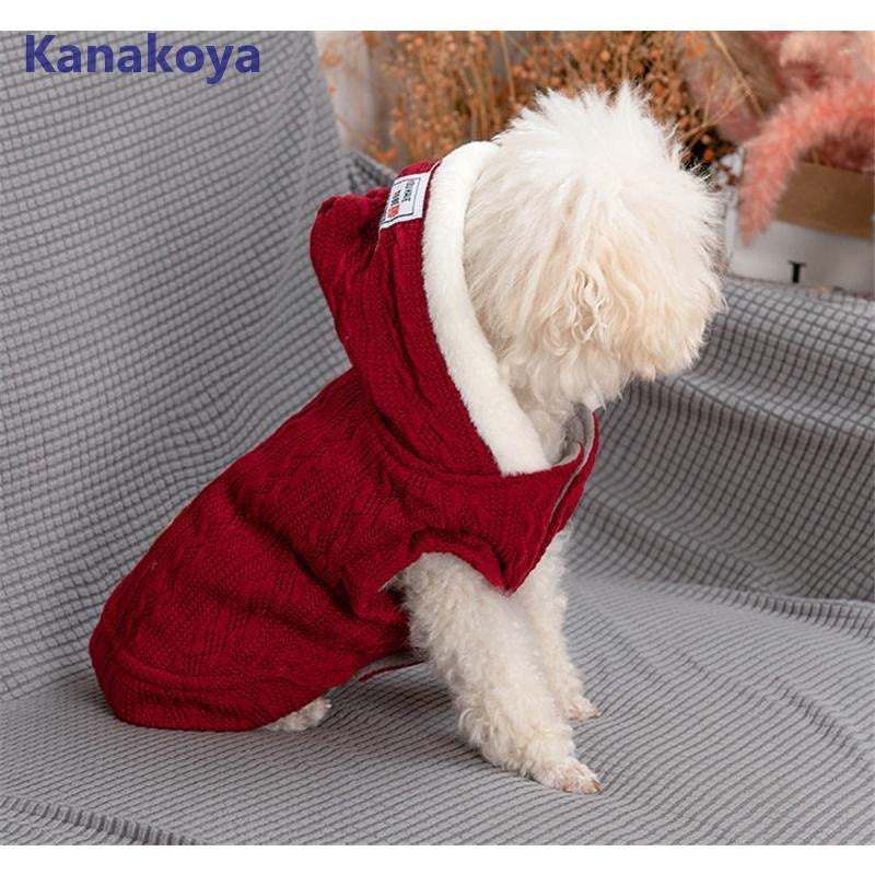 犬服 ペットウェア 秋 冬 裏ボア 裏起毛 保温 防寒 ニット フード付 あったか ドッグウェア 小型犬 中型犬 愛犬 猫 旅行 お出掛け お散歩