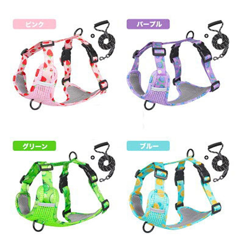 犬服 春 犬 ハーネス 小型犬 リードセット 胴輪 リボン おでかけ お散歩 ドッグウェア 可愛い おしゃれ ペットグッズ 首輪 装着しやすく優しいメッシュ素材