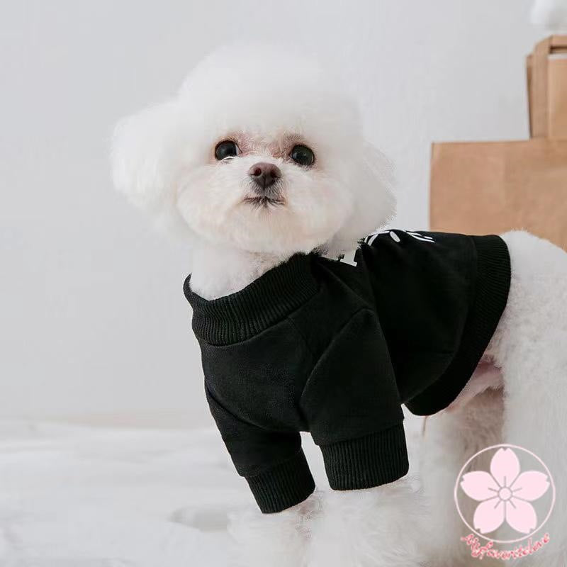 万能流行感 ペット 服 安い 犬 秋 冬 くま柄 モノトーン トレーナー かわいい 可愛い ハイブランド 猫 ドッグ ウェア