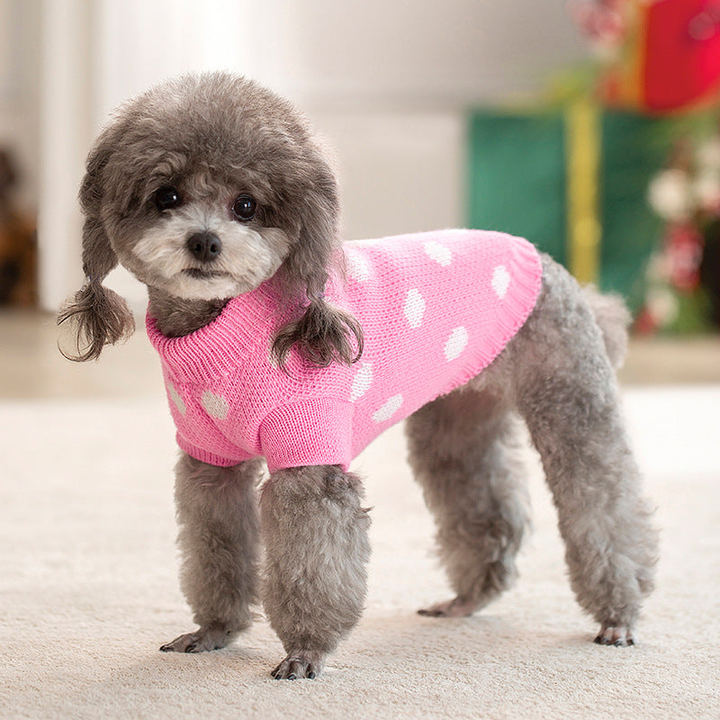 人气新作ホット冬ペット セーター クリスマス小型および中型犬ストライプ フード付きセーター ニット ペット服