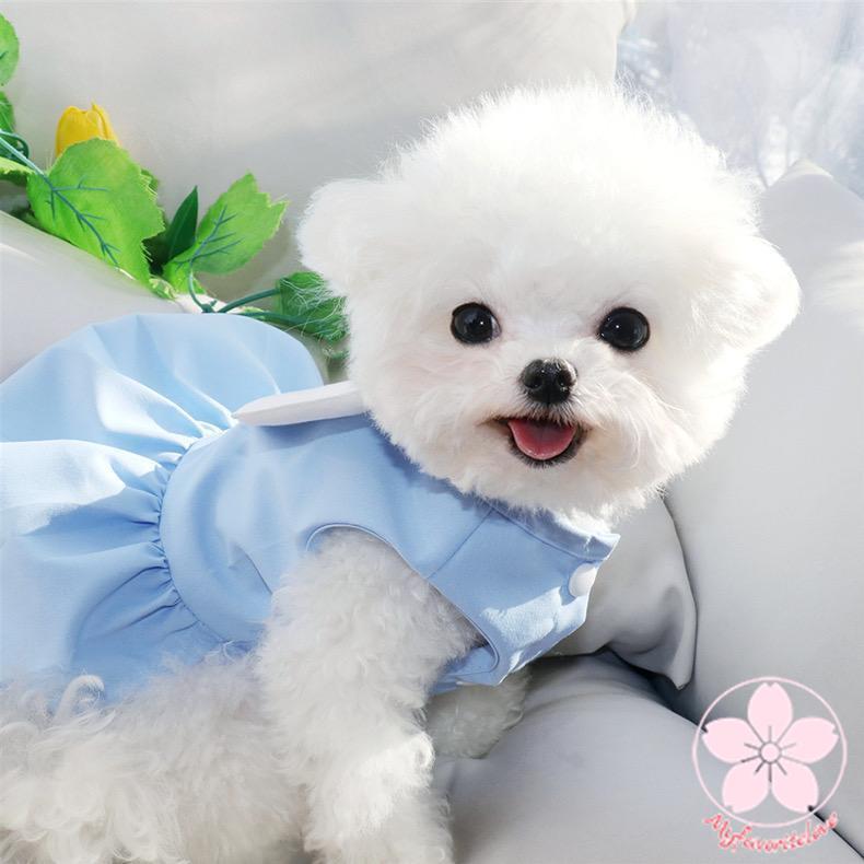 新作登場 ペット服 安い 犬 春 夏 秋 天使の羽 ワンピース フリル ウェアハーネス かわいい 可愛い 猫 ドッグウェア