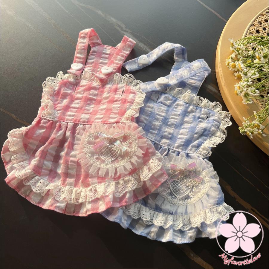 万能流行感 ぺット 服 安い 犬 春 夏 チェック フリル キャミソール かわいい 可愛い ハイブランド 猫 ドッグ ウェア