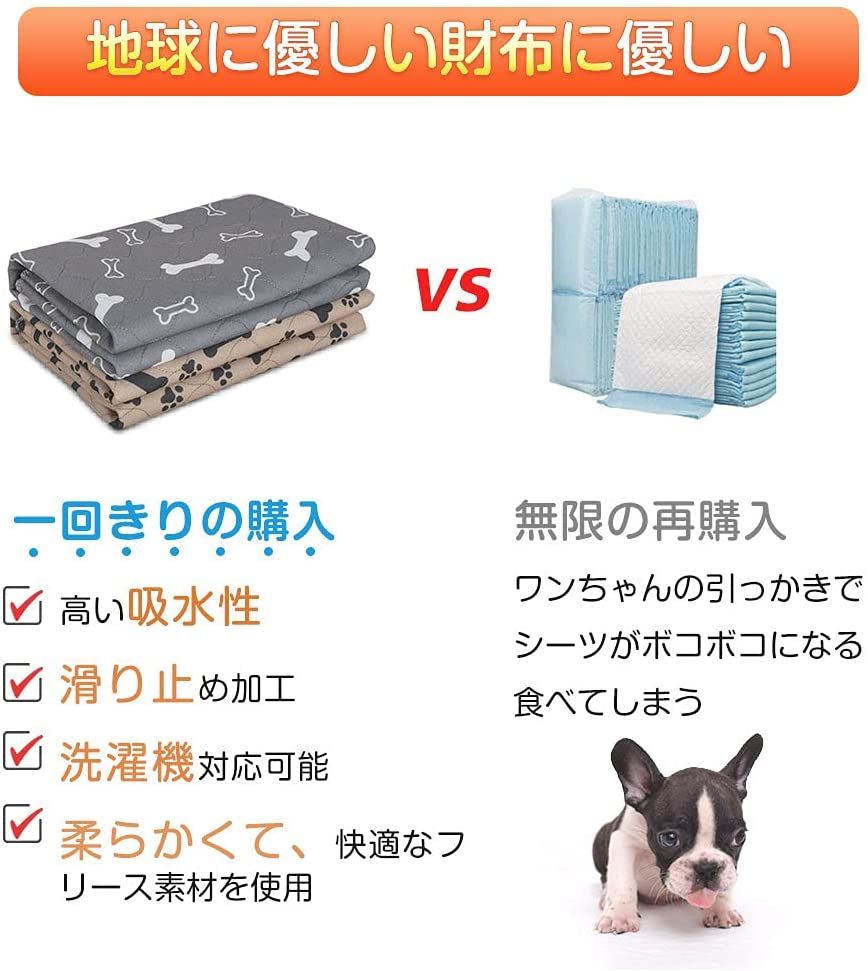 新作セールペットおしっこマット ペットベッド クッション 2枚入り 犬 猫 ペットシーツ ペット用おしっこパッド 介護パッド 防水 速乾 洗える 再使用可能 80*90cm2025年
