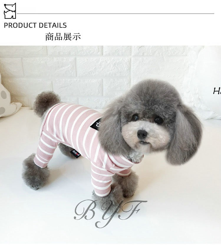 犬服 ストライプ柄 小中型犬服 犬洋服 ペット服 ペット用品 猫 犬つなぎ オシャレな犬用ロンパース