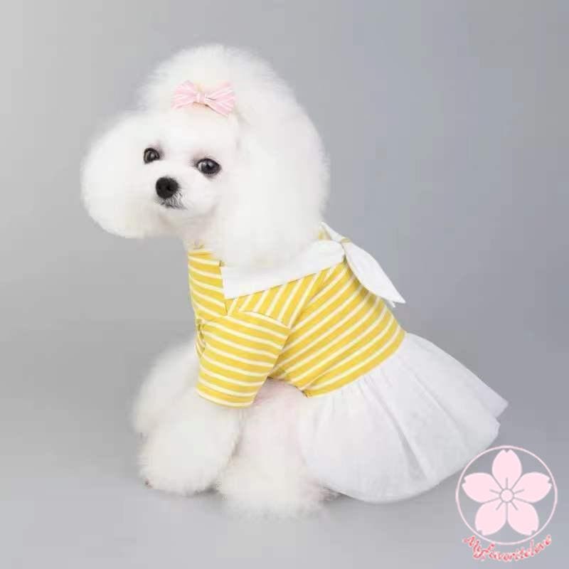 新品 大人気 ペット 服 安い 犬 春 夏 秋 ボーダー ワンピース フリル かわいい 可愛い ハイブランド 猫 ドッグウェア