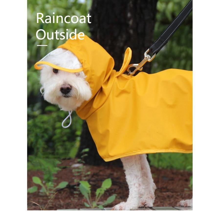 ペット用 レインコート ポンチョ 犬用合羽 カッパ 小型犬 中型犬 帽子付 通気 梅雨対策 雨の日 お散歩 お出かけ イエロー 防水 耐久性 快適 防風 防水 防塵