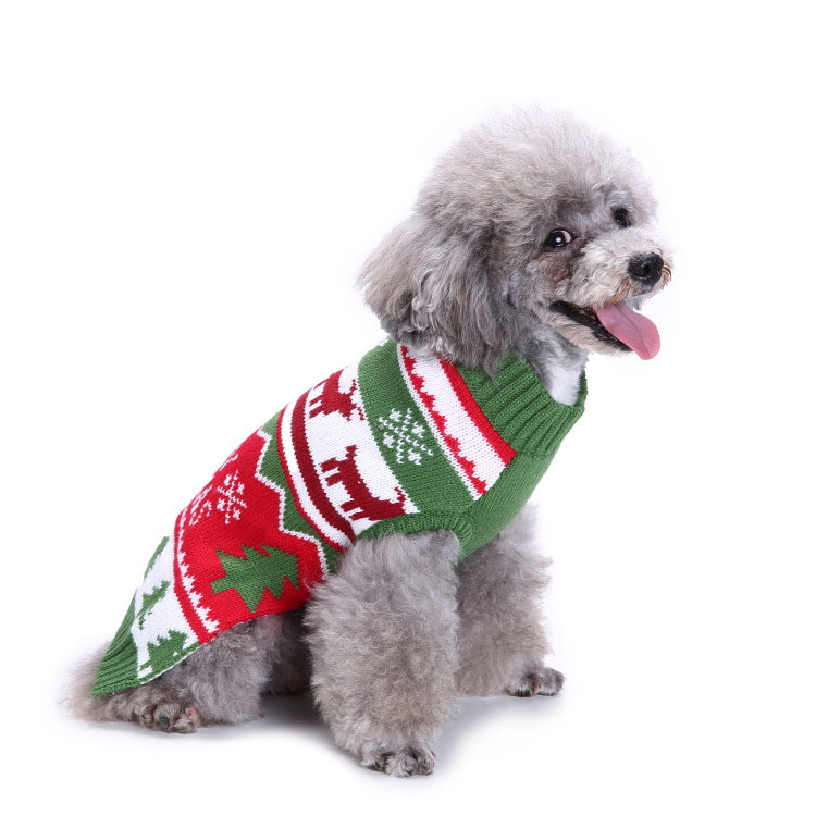 2023年新作入荷 ペット服 犬 服 Tシャツ ドッグウェアペットの服セーターハイネック犬の服セータークリスマス雪花の犬のセーター秋冬
