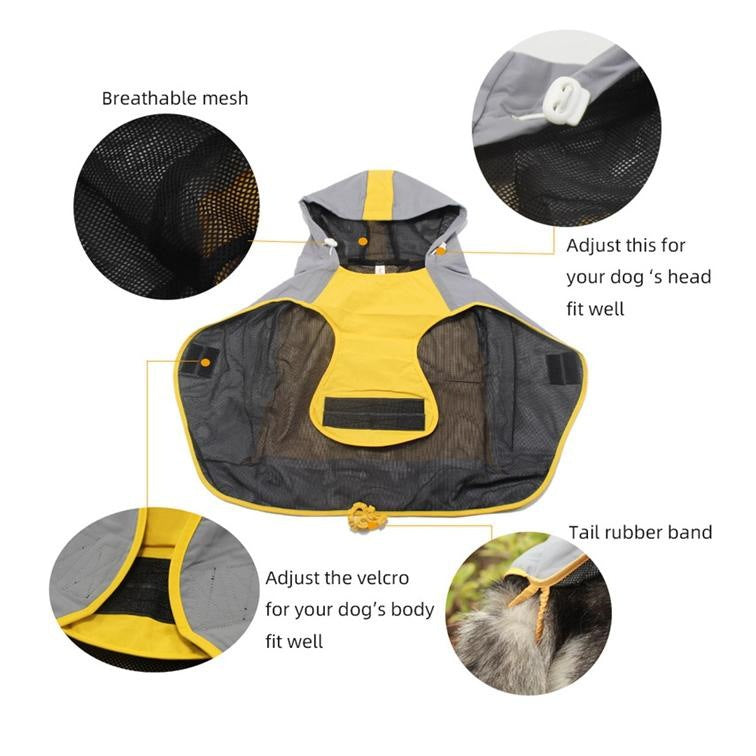 犬 レインコート 大型犬 中型犬 着せやすい 簡単 犬用レインコート ドッグウェア 袖 アウトドア 防水 梅雨 雪 雨具 犬のカッパ いぬ 犬の服