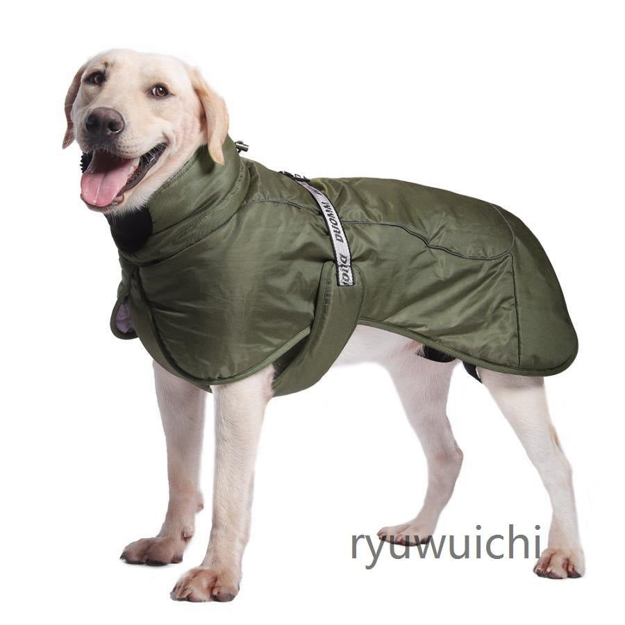 大型犬 中型犬 犬 ジャケット 反射テープ付き ダウン風ジャケット 首元カバー ベスト ウェア ドッグウェア ペット 服 防水 防風 防寒 おしゃれ 可愛い
