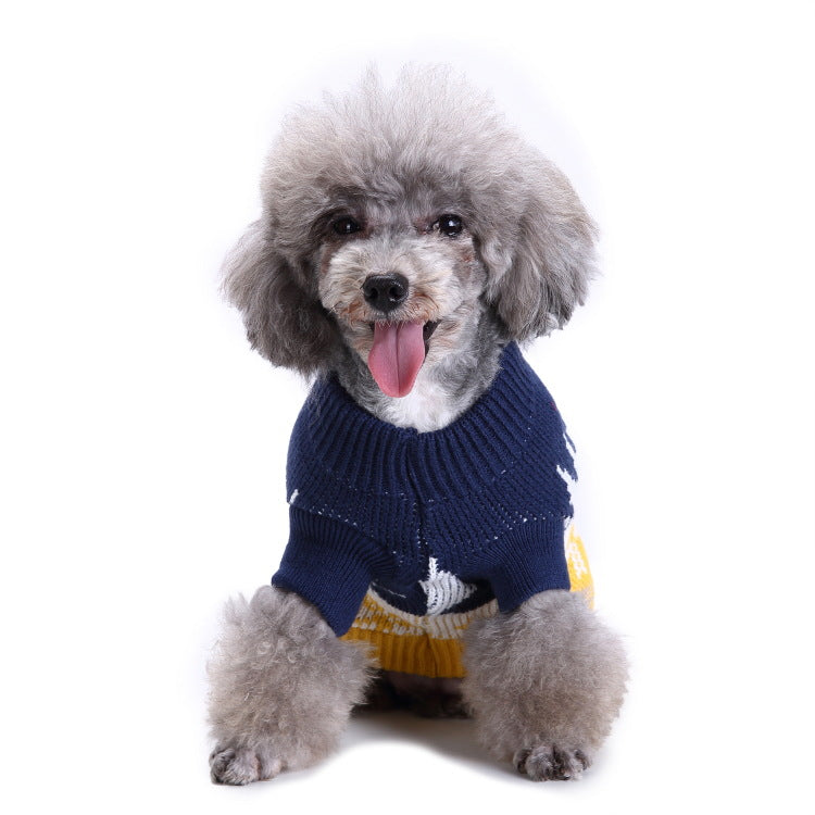 2023年新作入荷 ペット服 犬 服 Tシャツ ドッグウェアペットの服セーターハイネック犬の服セータークリスマス雪花の犬のセーター秋冬