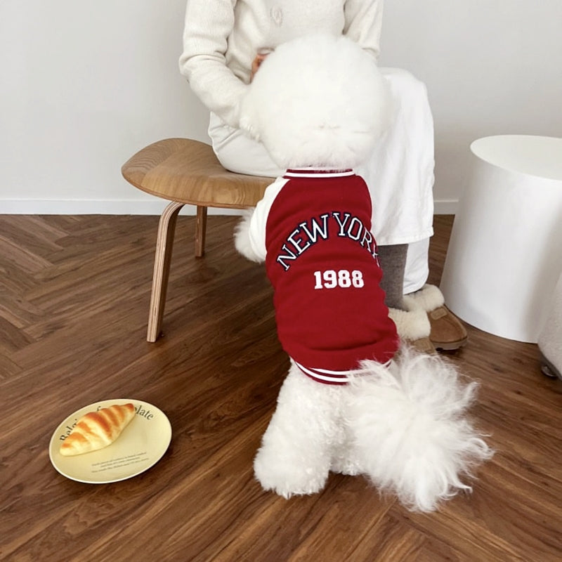 ペット服 犬の服 犬猫服 野球服 テディビーベア ヨークシャー 小中型犬 服 快適 ペット用品 犬用品 散歩 防寒 秋冬服