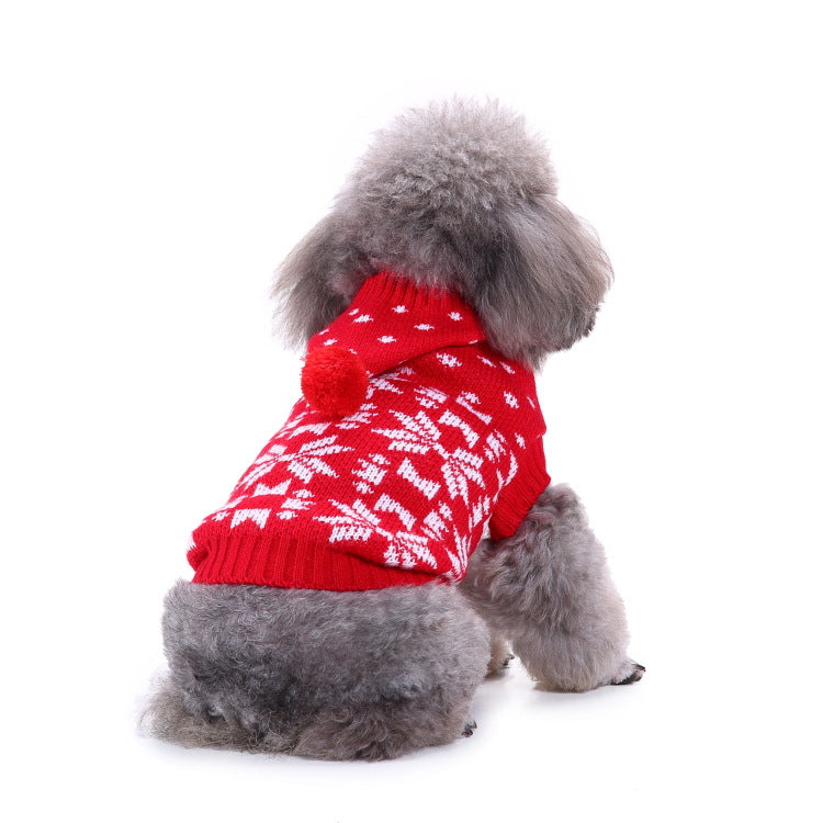 2023年新作入荷 ペット服 犬 服 Tシャツ ドッグウェアペットの服セーターハイネック犬の服セータークリスマス雪花の犬のセーター秋冬