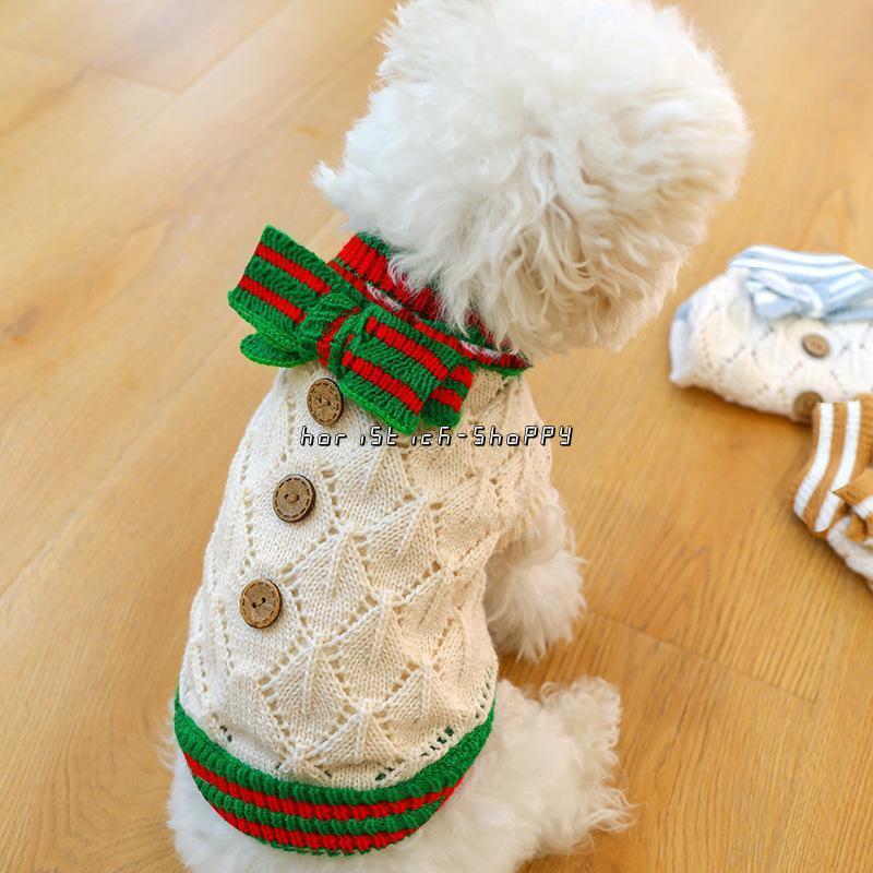 ペット服 犬服 セーター ニット犬服 猫服 リボン ペットウェア ドッグウェア チワワ 防寒 冬 新品 セーター 犬用スウェット 長袖 猫用品 ペット用品