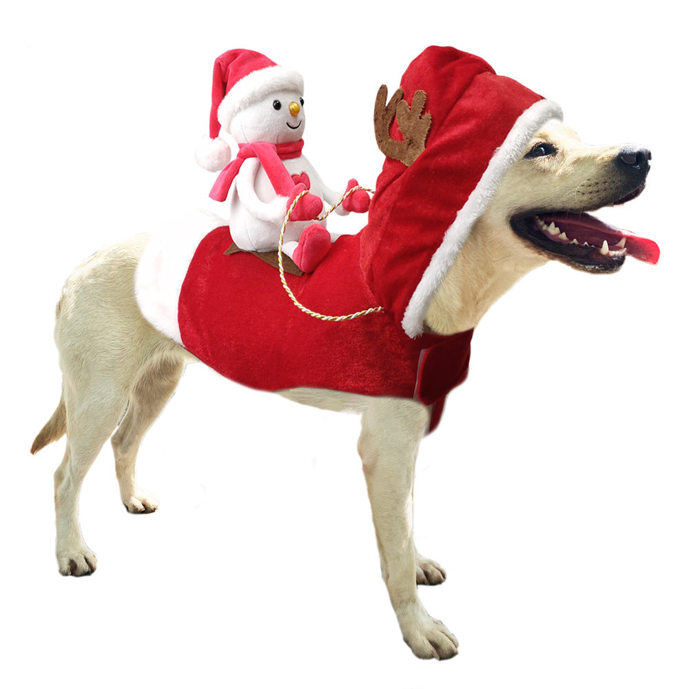 ペット犬クリスマス衣装サンタ乗馬スーツクリスマスペット服鹿乗馬スーツペットクリスマス用品
