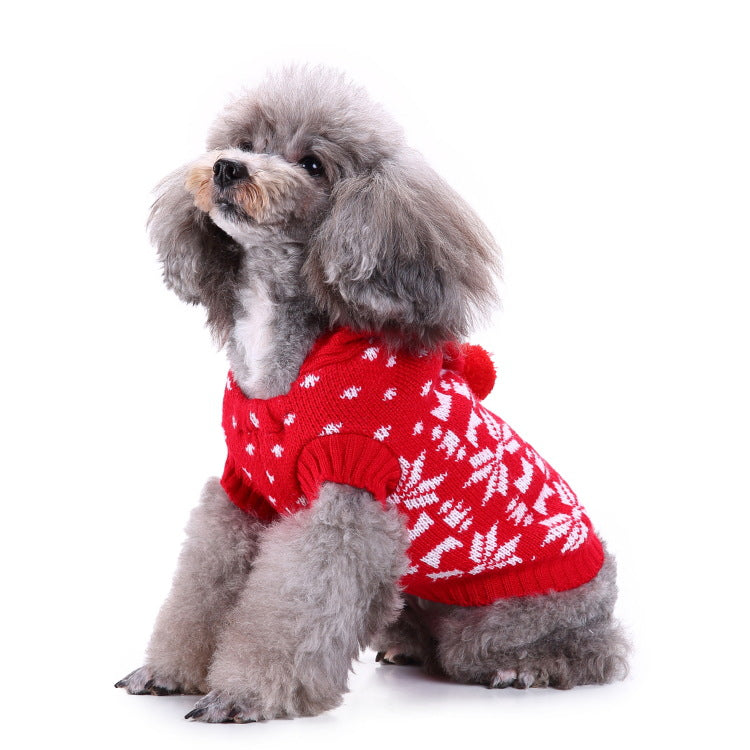 2023年新作入荷 ペット服 犬 服 Tシャツ ドッグウェアペットの服セーターハイネック犬の服セータークリスマス雪花の犬のセーター秋冬