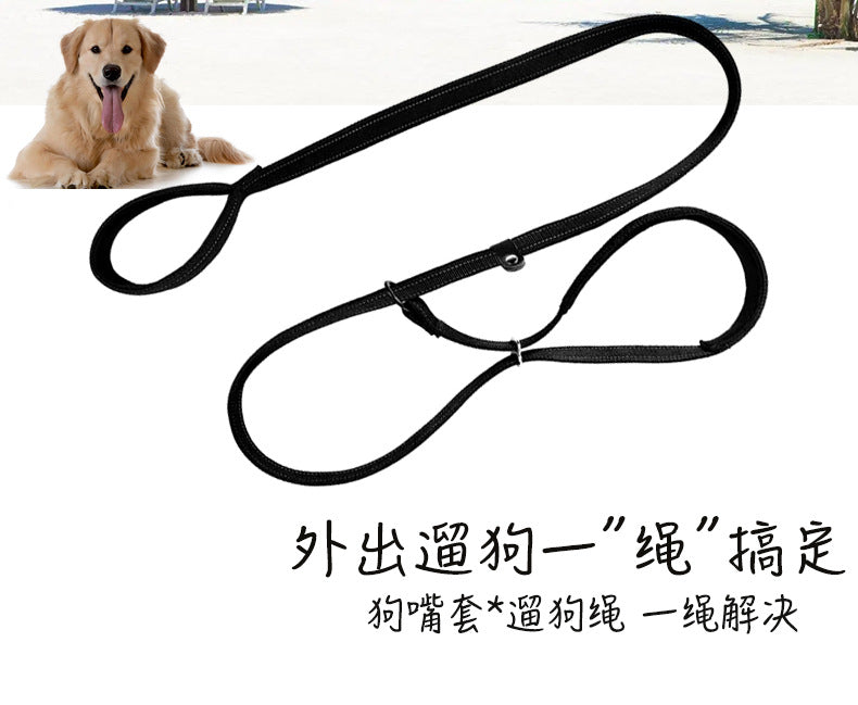 送 料 無 料!愛犬用リード大型犬用リード犬口輪一体型ドッグチェーン