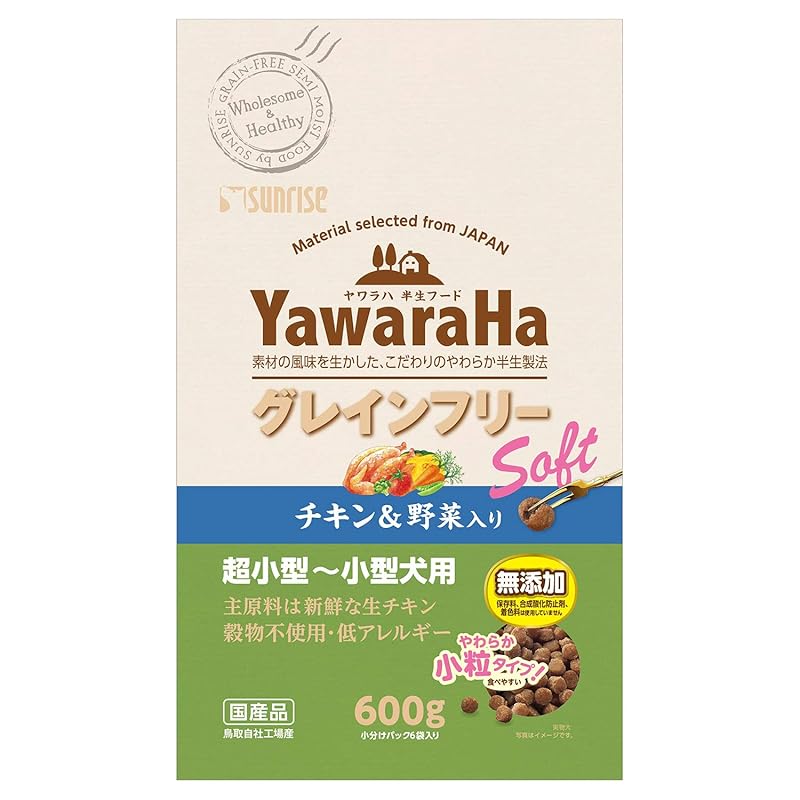 【即納】マルカン ドッグフード ヤワラハ グレインフリー ソフト チキン&野菜入り 600g 600グラム (x 1)