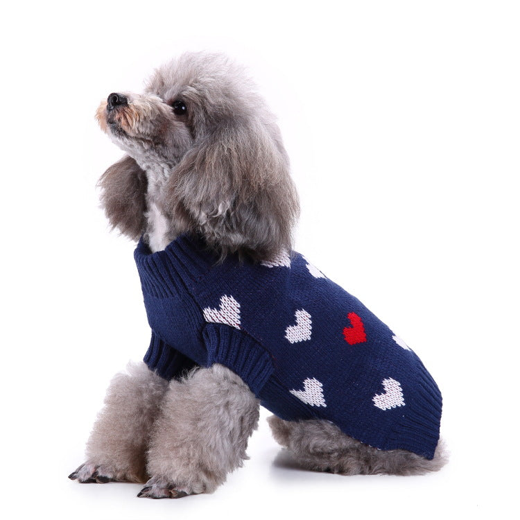 2023年新作入荷 ペット服 犬 服 Tシャツ ドッグウェアペットの服セーターハイネック犬の服セータークリスマス雪花の犬のセーター秋冬