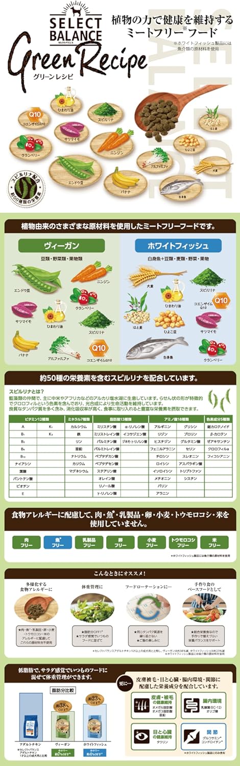 <a href="https://www.qoo10.jp/gmkt.inc/Search/brand.aspx?brandno=109498" target="_blank" class="title_brand" id="btn_brand" title="Select Balance ">Select Balance </a>セレクトバランス グリーンレシピ ヴィーガン 小粒 2.4kg