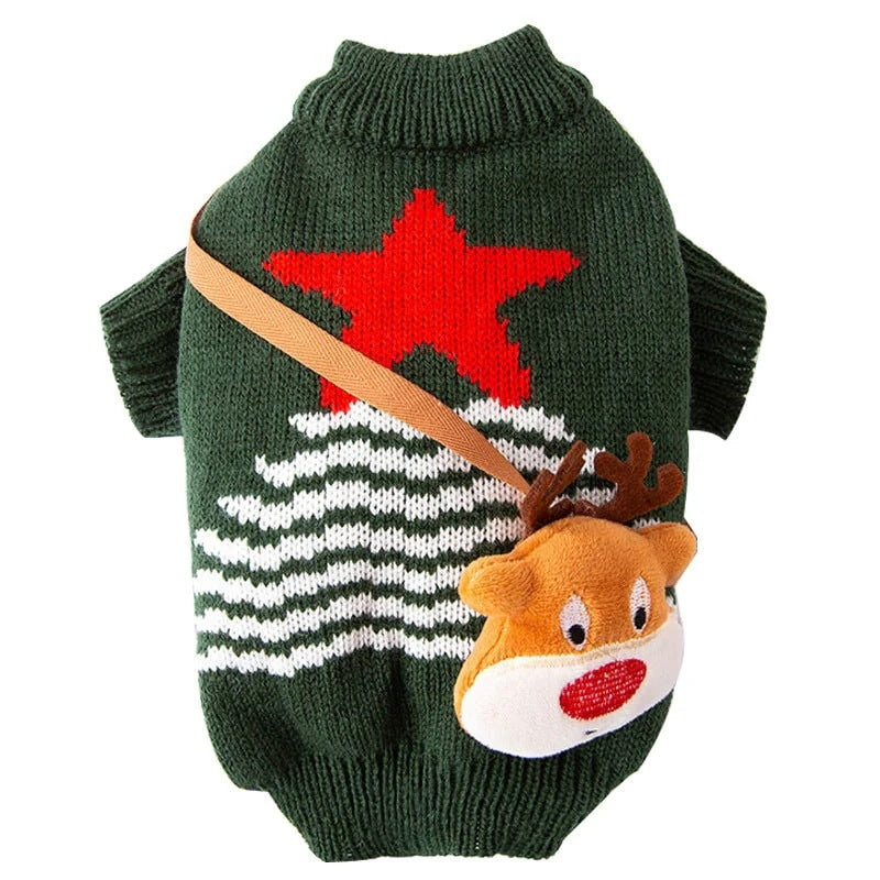 猫クリスマスお祭り秋冬ヘラジカクロスボディニットジャンパー犬暖かいハロウィンペット服