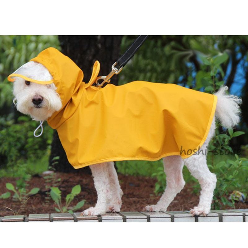 犬用レインコート 犬レインコート ポンチョ型 ドッグウェア 犬カッパ 雨具 雨対策 散歩 お出かけ 腹当て 透明フード付き 小型犬 中型犬 大型犬