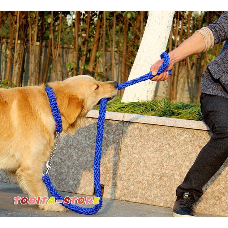 犬 リード 首輪 極太 ペット ドッグ ハーフチョーク チョーカー 編込み 大型犬 中型犬 小型犬